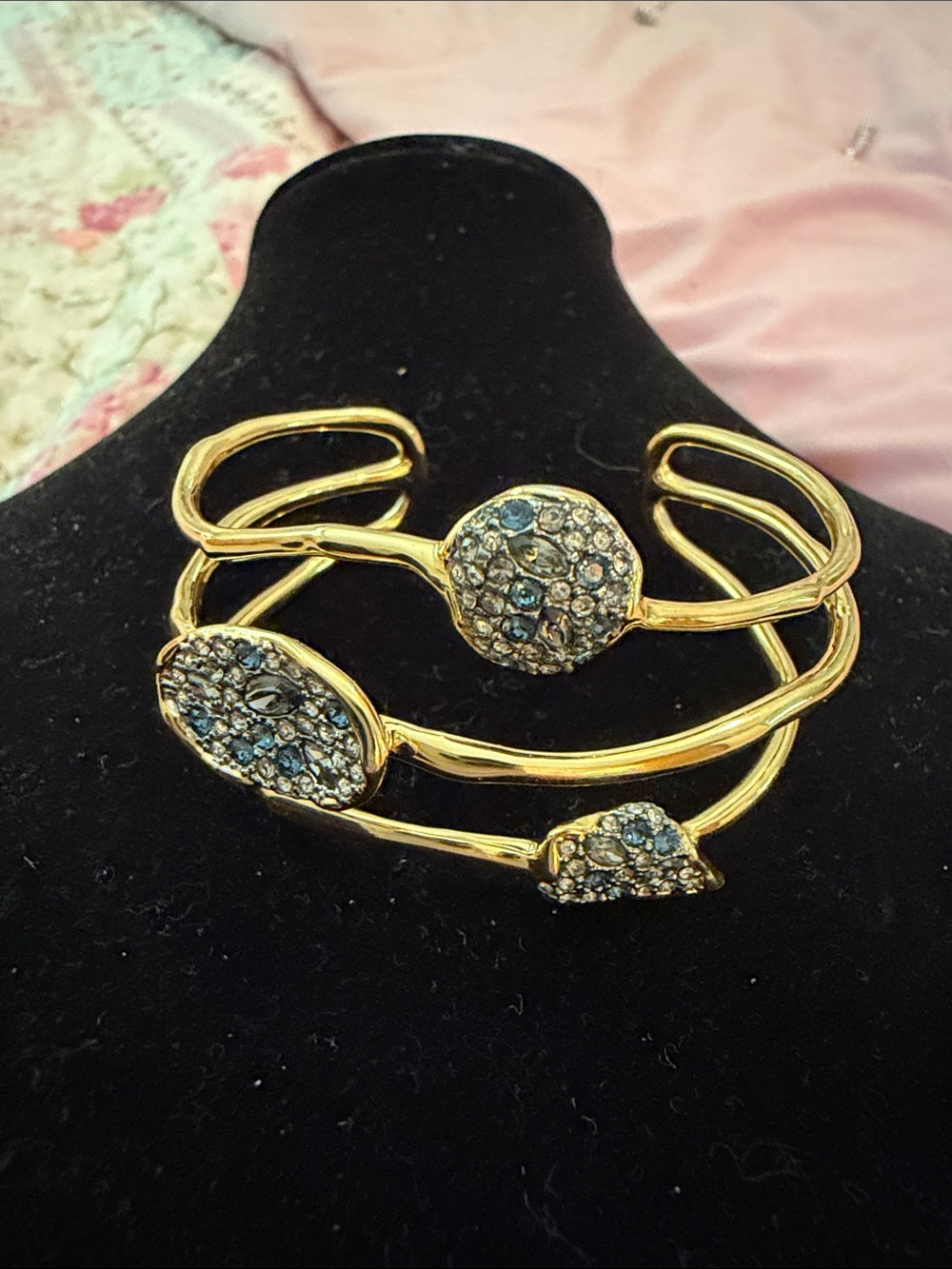 Alexis Bittar Gold-tone Multi-Row Bracelet with Clear Crystals